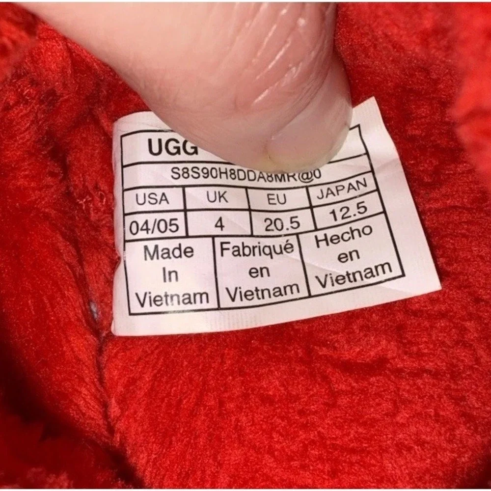 Ugg Bixbee Booties / Slippers For Babies Size‎ 4/5 Red